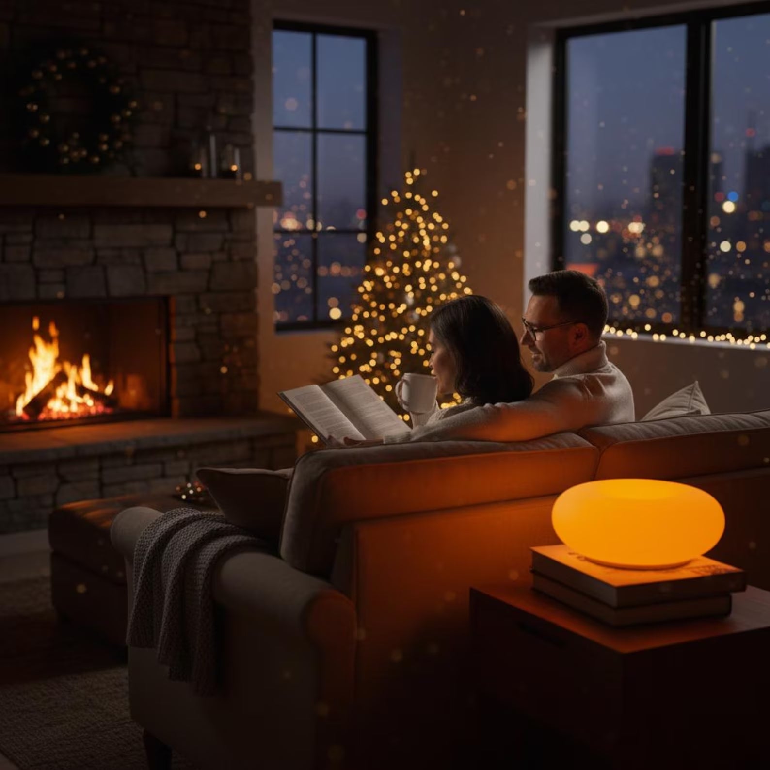 Sleek Modern Donut LED Table Lamp: Dimmable USB-Powered Ring Mood Light