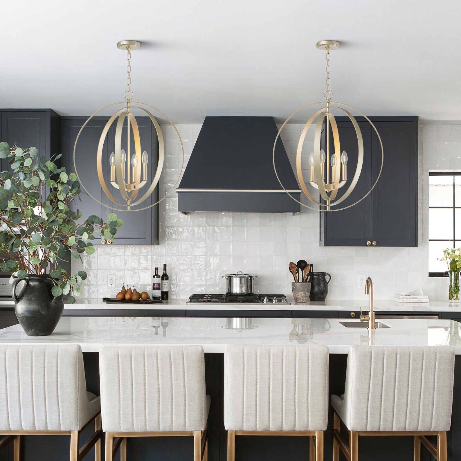 Stunning Industrial Chic Orb Chandelier: Bring Modern Elegance to Your Place