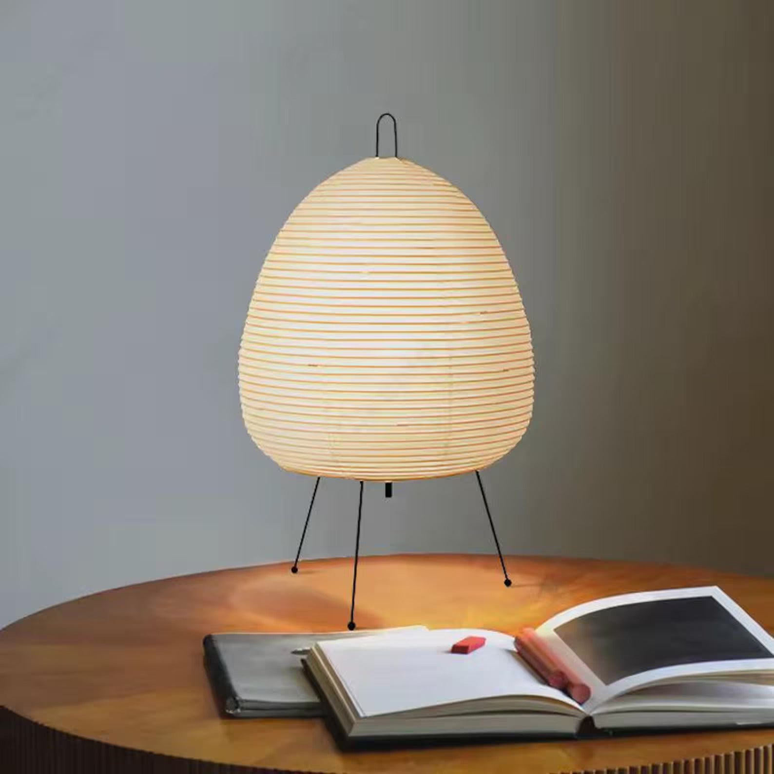 Artisanal Japanese Rice Paper Lamp: Wabi-Sabi Bedside Glow
