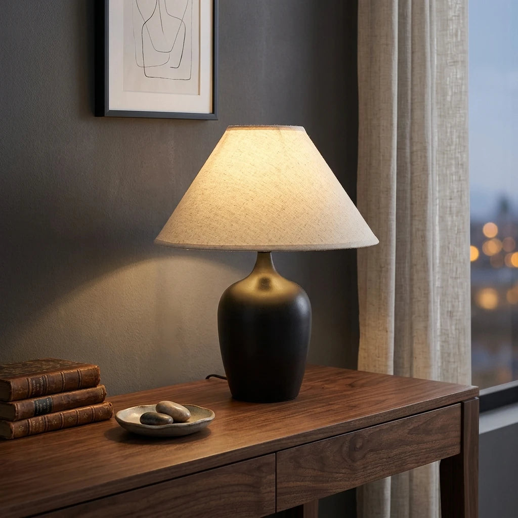 CityLumi Song-Vase Table Lamp | Oriental Minimalist Bedside Light