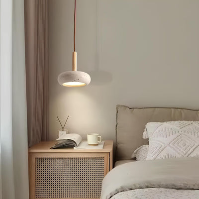 Minimalist Copper Frosted Glass Pendant Lamp – Soft Bedroom Lighting