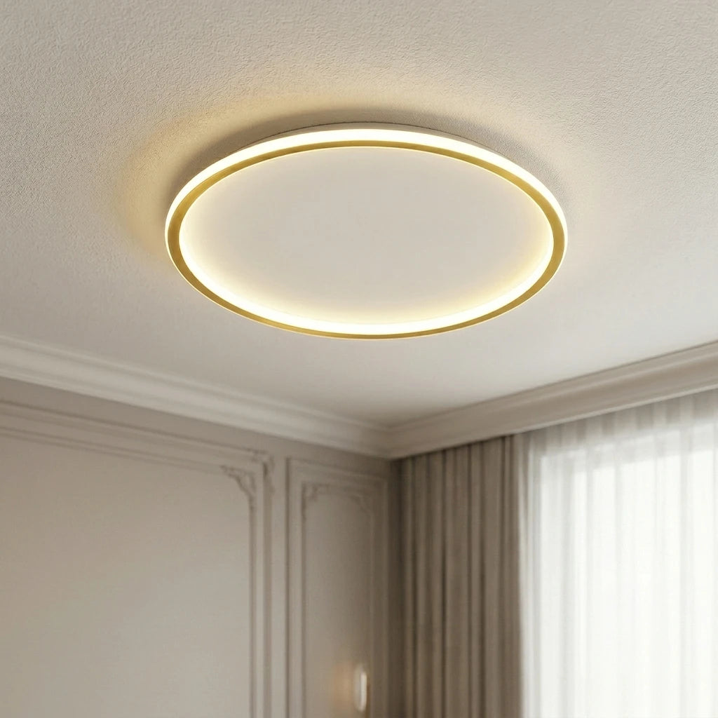Citylumi Halo Orbit LED Flush Mount Ceiling Light - Ultra-Thin Minimalist Ring Lamp with Full Spectrum Eye-Care Tech for Bedroom & Living Room
