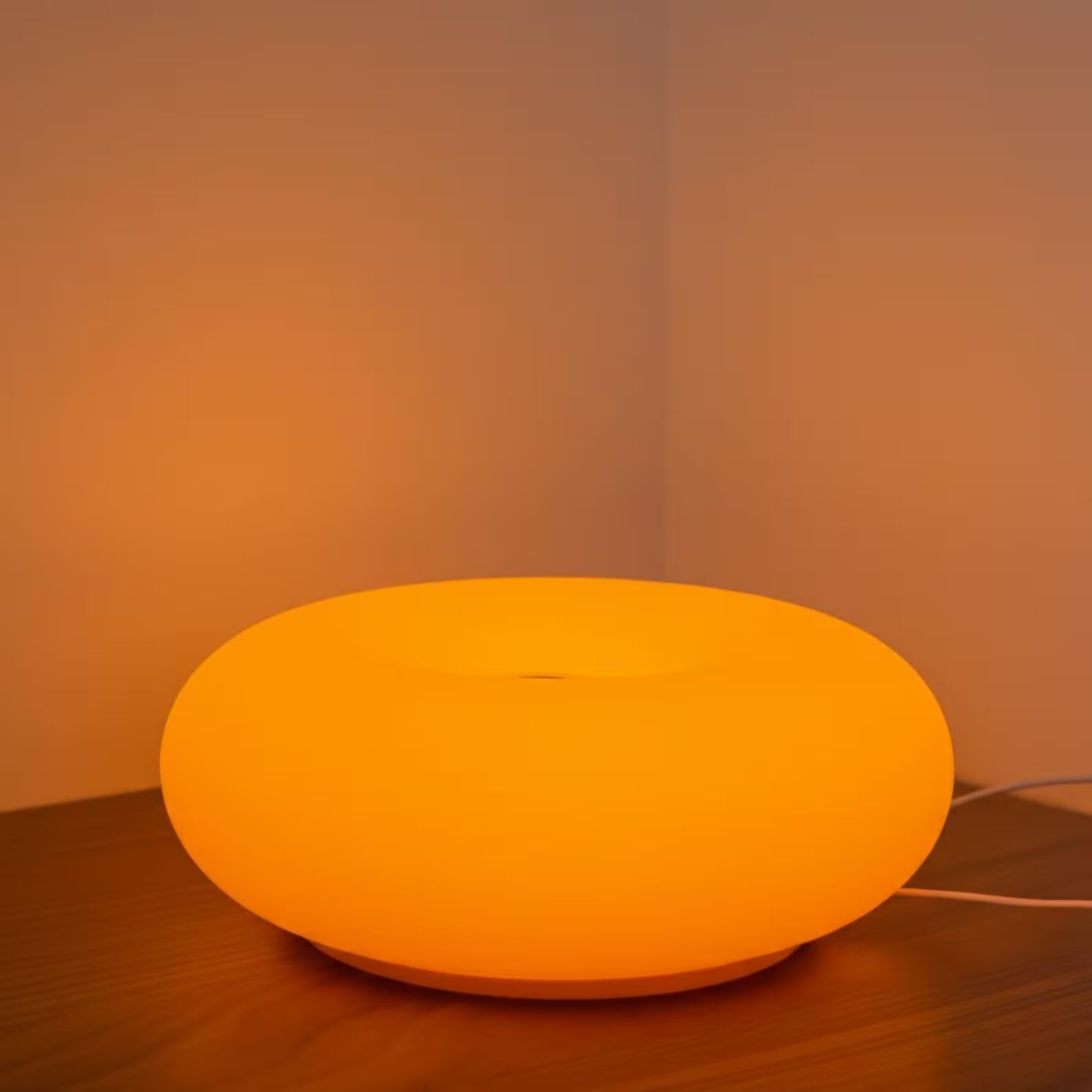Sleek Modern Donut LED Table Lamp: Dimmable USB-Powered Ring Mood Light