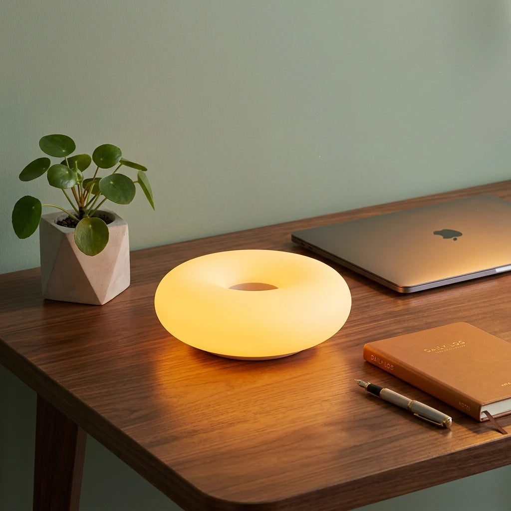 CityLumi "The Halo" | Modernist Donut Art Lamp & Stepless Dimmable Ambient Light