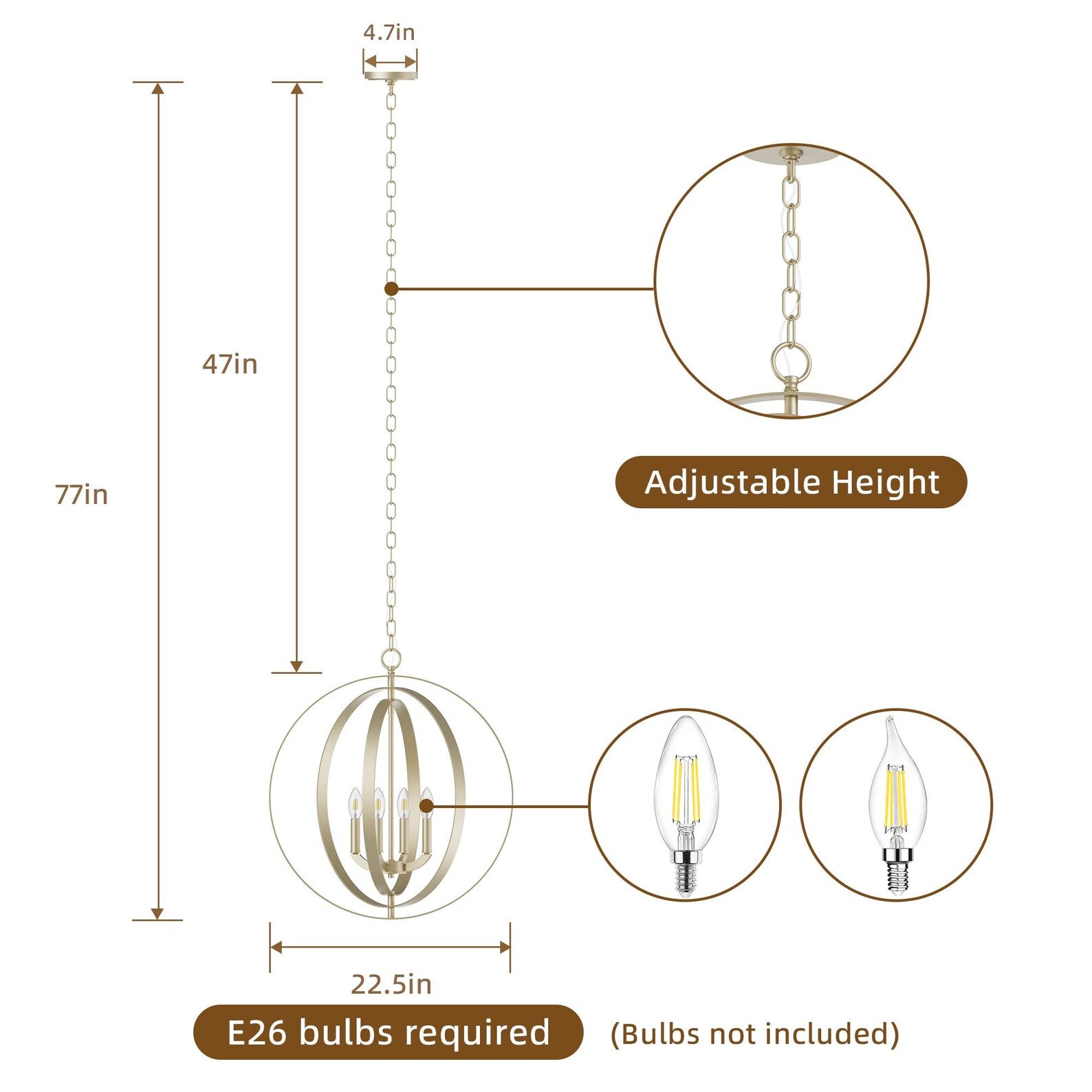 Stunning Industrial Chic Orb Chandelier: Bring Modern Elegance to Your Place
