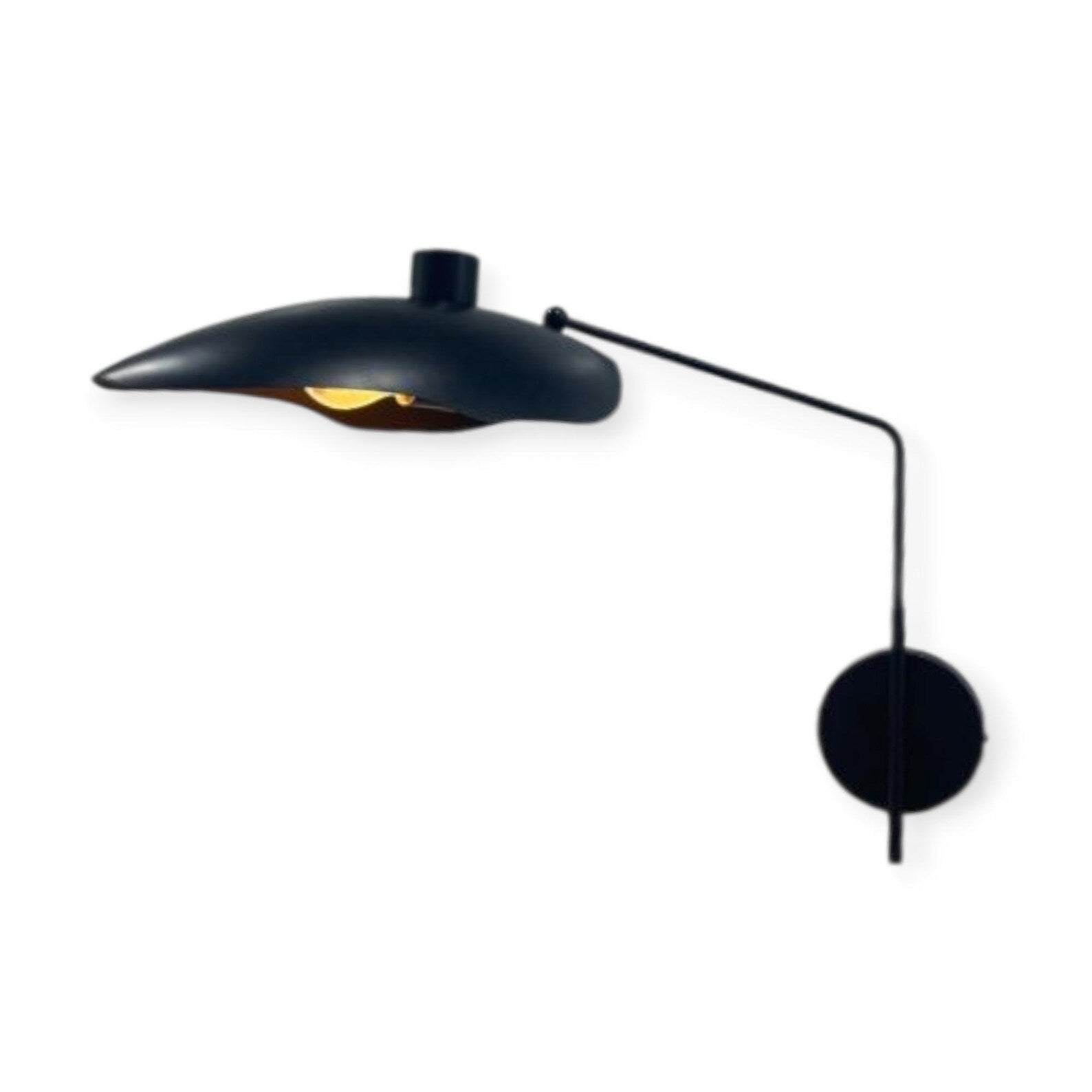 Modern Black Adjustable Wall Sconce: Mid-Century Swing Arm Lamp for Bedroom & Living Room Decor