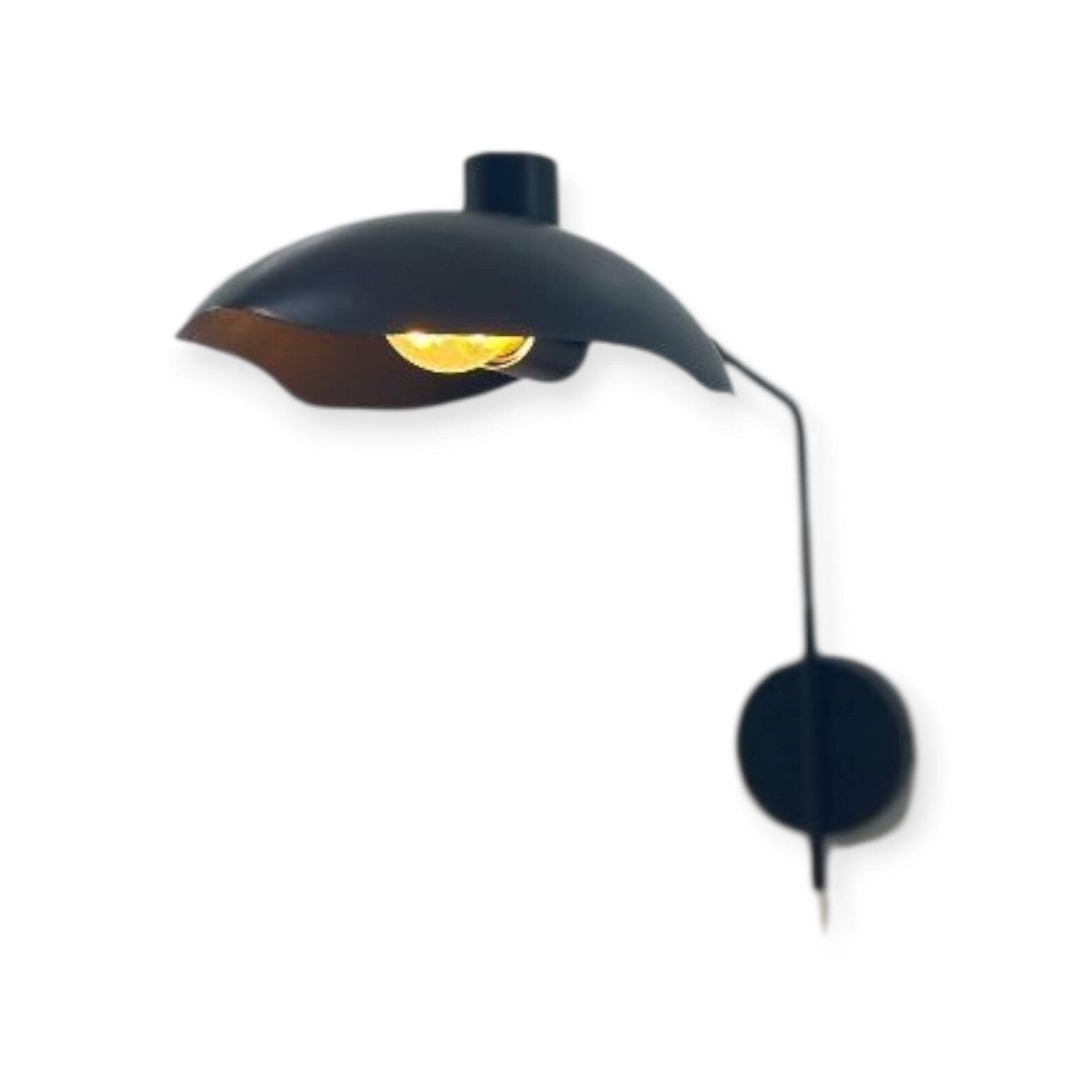 Modern Black Adjustable Wall Sconce: Mid-Century Swing Arm Lamp for Bedroom & Living Room Decor